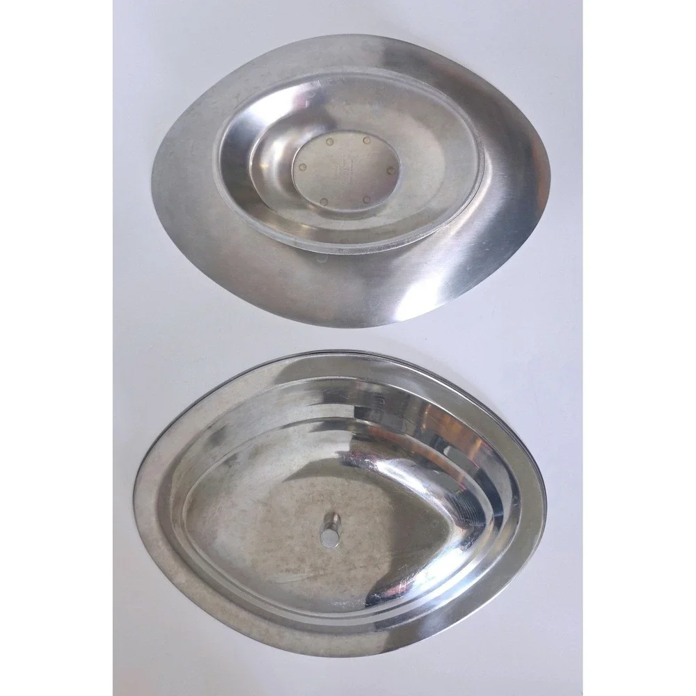 MCM Orchids‎ of Hawaii Stainless Steel Serving Dish with Lid Japan Vintage Tiki